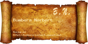 Bumbera Norbert névjegykártya